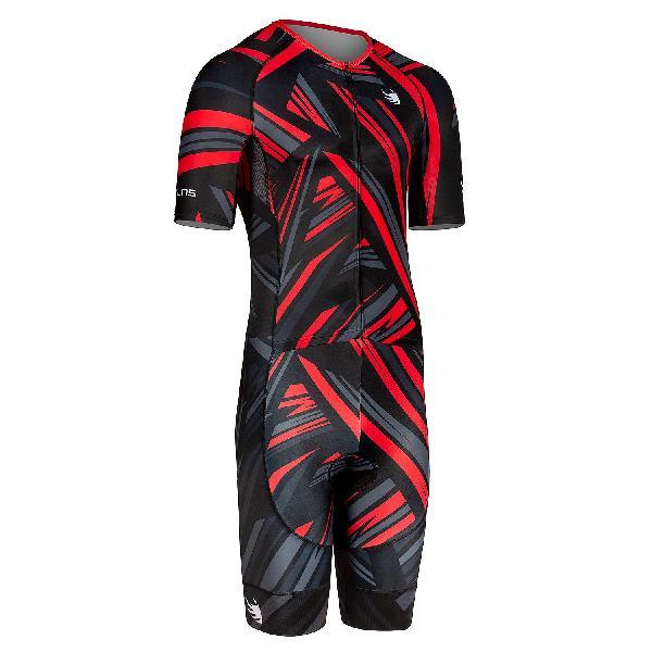 Foto van BTTLNS Typhon 2.0 OBLIQUE trisuit korte mouw Divine Black/Torment Red heren