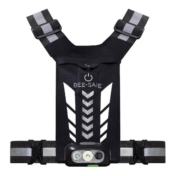 Foto van Bee Safe Led Harness USB Phone Pocket Glow led harnas zilver