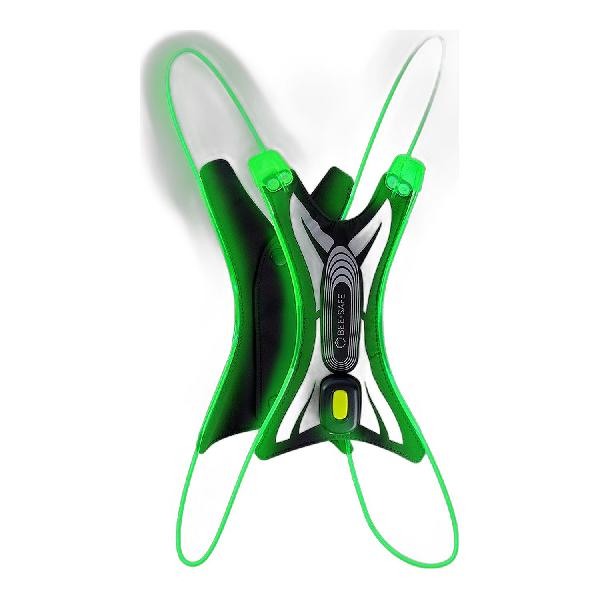 Foto van Bee Safe Led Vest USB Spider led hardloopvest groen