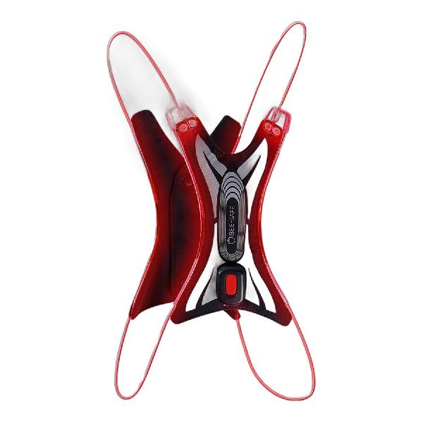 Foto van Bee Safe Led Vest USB Spider led hardloopvest rood