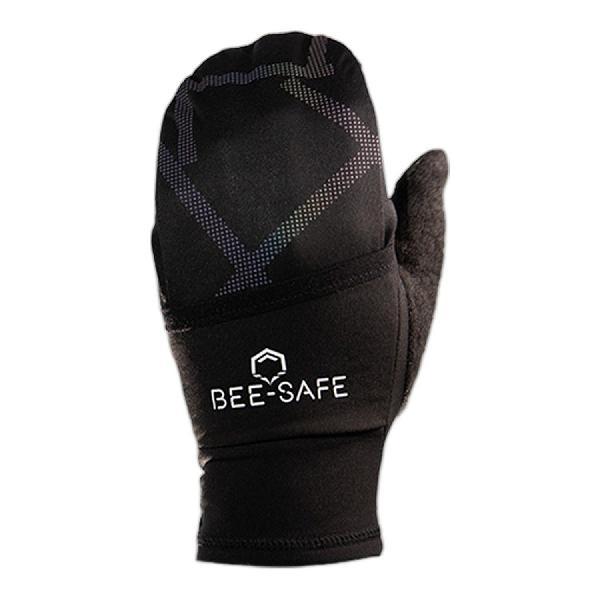 Foto van Bee Safe Reflective Flip Glove hardloophandschoenen zwart unisex
