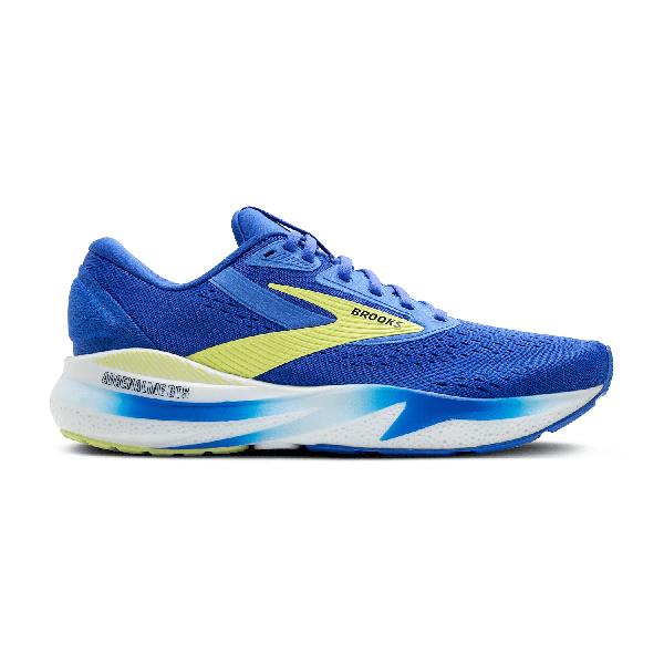 Foto van Brooks Adrenaline GTS 24 hardloopschoenen cobalt blue/neo yellow/peacoat heren