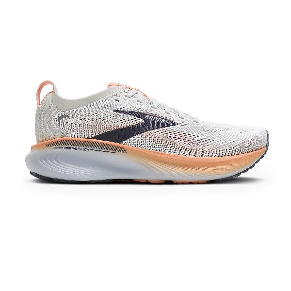 Foto van Brooks Adrenaline GTS 25 hardloopschoenen Oyster Mushroom/Peach/Grape dames
