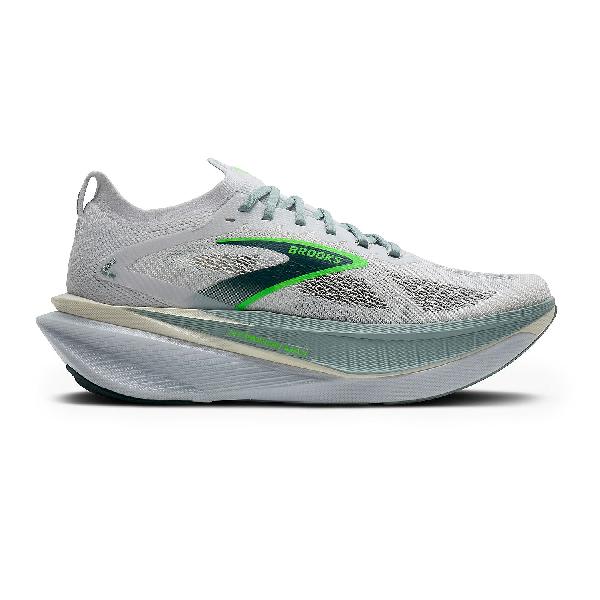 Foto van Brooks Hyperion Max 3 hardloopschoenen White/Gray Mist/Green heren
