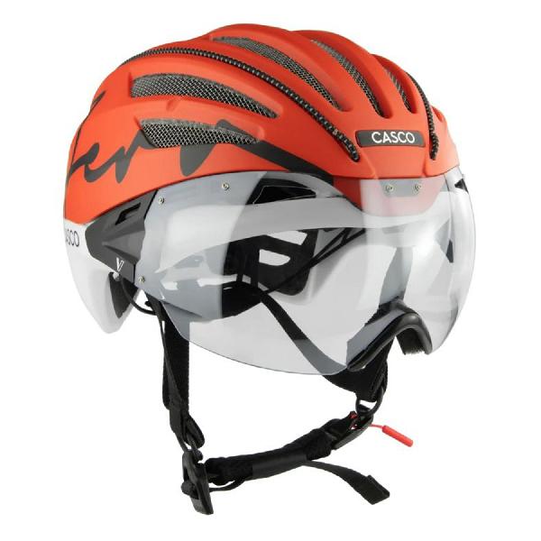 Foto van Casco SPEEDairo Aero Burned fietshelm oranje/wit