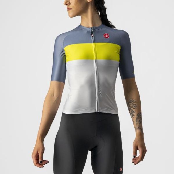 Foto van Castelli Aero Pro W fietsshirt korte mouw zilvergrijs dames XL