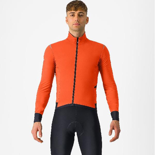 Foto van Castelli Alpha Flight RoS lange mouw fietsjack brilliant orange/black reflex heren