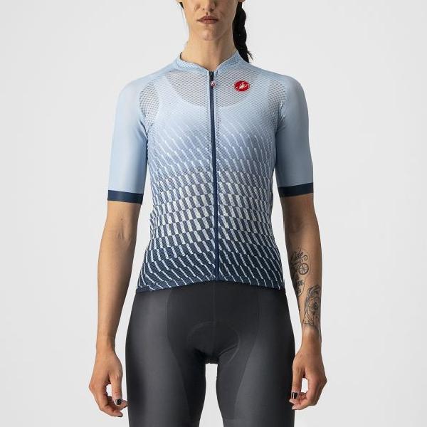 Foto van Castelli Climber&apos;s 2.0 fietsshirt korte mouw licht blauw dames M