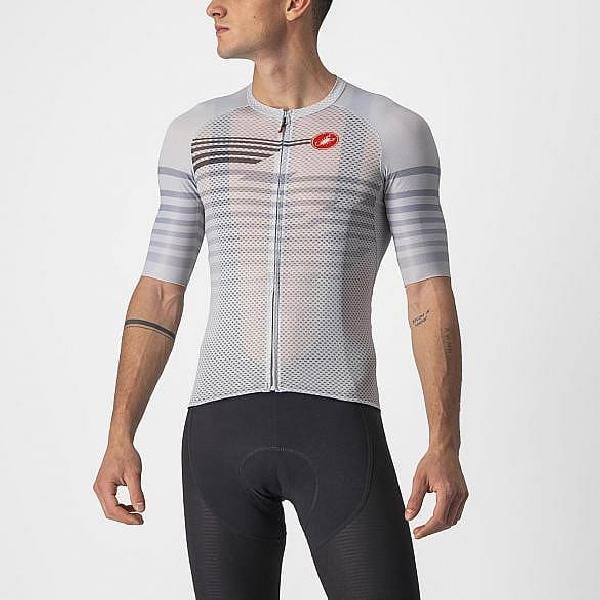 Foto van Castelli Climber's 3.0 SL korte mouw fietsshirt zilvergrijs heren