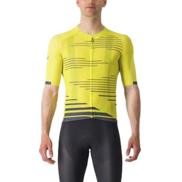 Foto van Castelli Climber's 4.0 korte mouw fietsshirt geel/zwart heren M