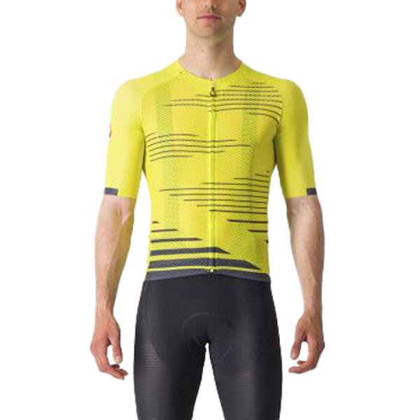 Foto van Castelli Climber's 4.0 korte mouw fietsshirt geel/zwart heren