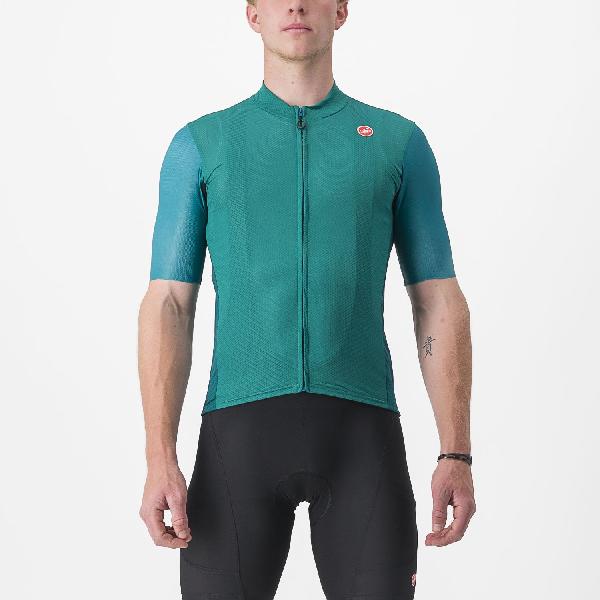 Foto van Castelli Endurance Elite korte mouw fietsshirt turquoise heren XL