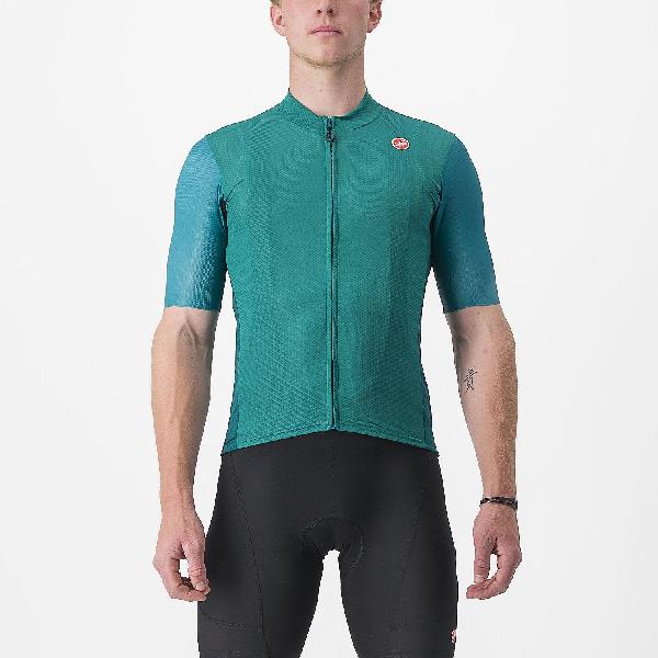 Foto van Castelli Endurance Elite korte mouw fietsshirt turquoise heren