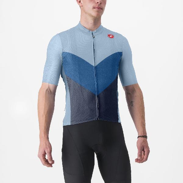 Foto van Castelli Endurance Pro korte mouw fietsshirt blauw heren XL