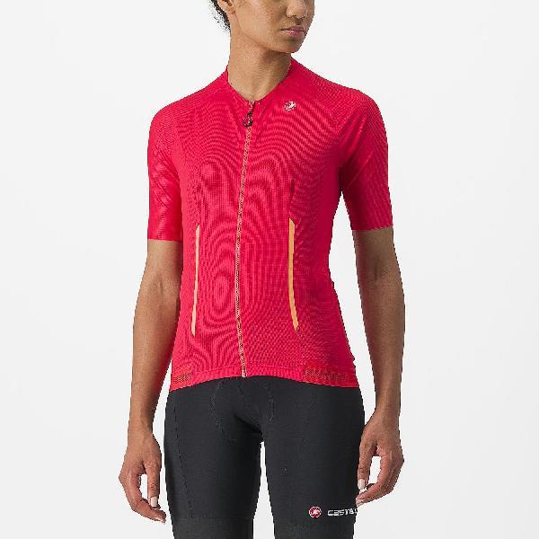 Foto van Castelli Endurance fietsshirt korte mouw roze dames