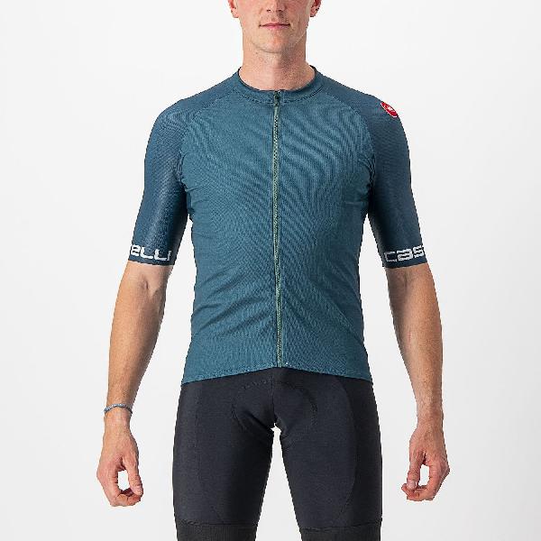 Foto van Castelli Entrata korte mouw fietsshirt blauw heren