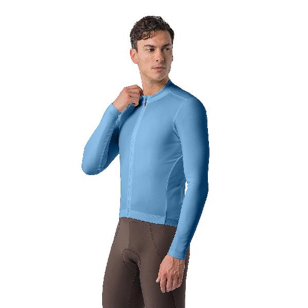 Foto van Castelli Espresso Thermal 2 fietsshirt lange mouw metallic blue heren