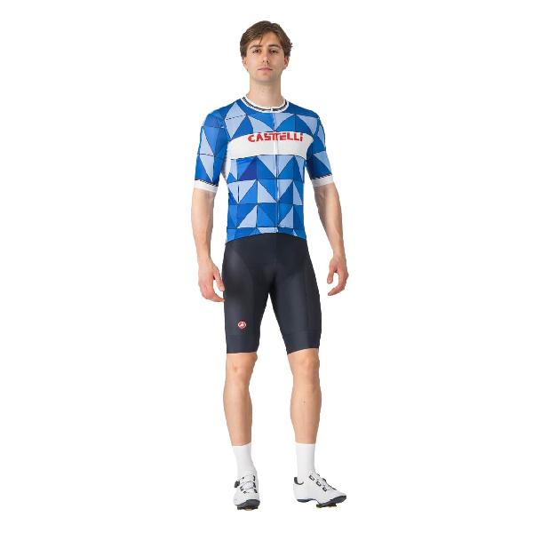 Foto van Castelli Heritage jersey fietsshirt korte mouw blauw heren XL