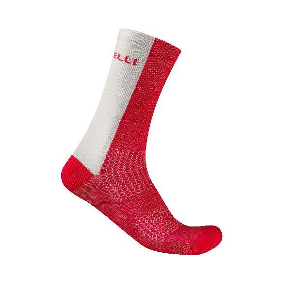 Foto van Castelli Logo 18 Merino fietssokken red/white unisex