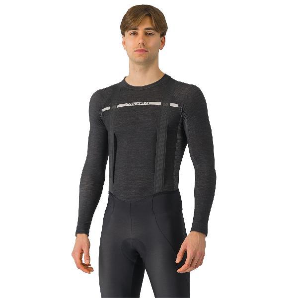 Foto van Castelli Merino seamless baselayer fietsshirt lange mouw zwart heren S-M