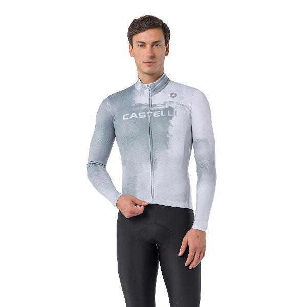 Foto van Castelli Nebula Thermal fietsshirt lange mouw silver gray/nickel gray heren