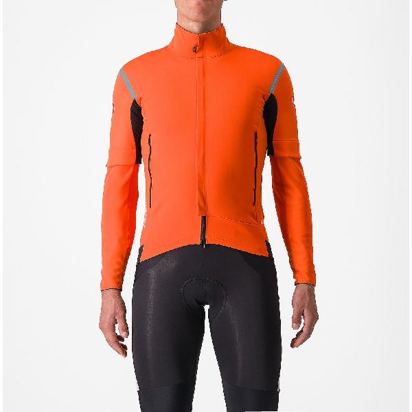 Foto van Castelli Perfetto RoS 2 Convertible jacket brilliant orange/silver reflex heren