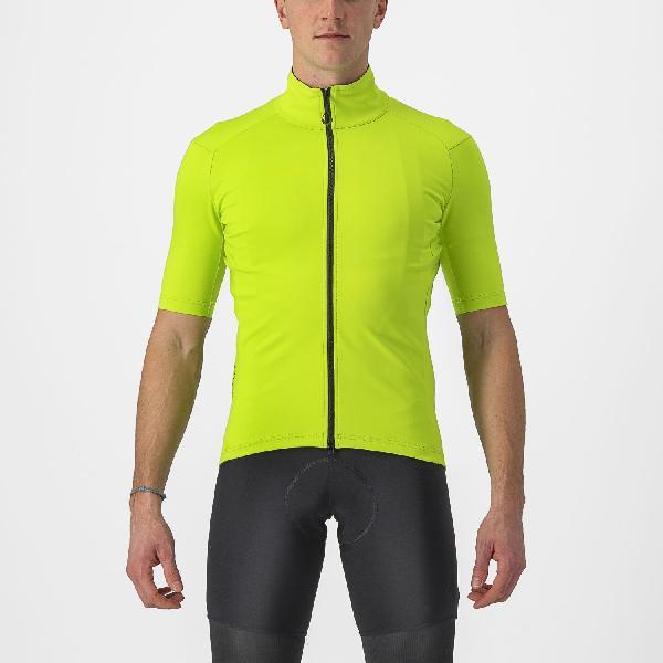 Foto van Castelli Perfetto RoS 2 Wind korte mouw fietsshirt groen/geel heren XL