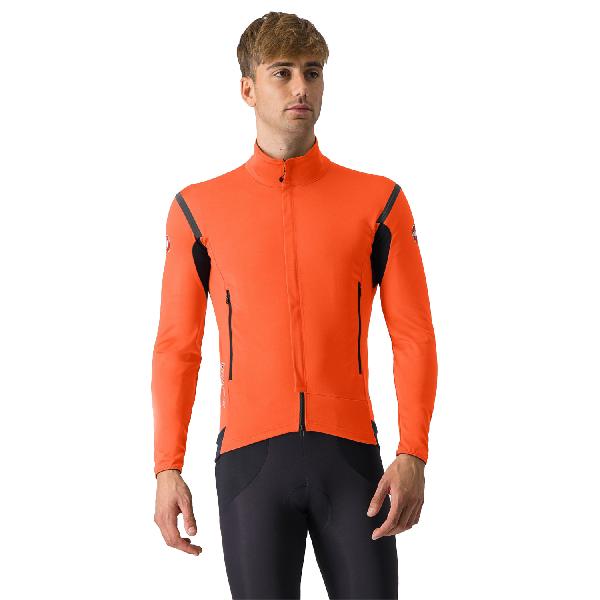 Foto van Castelli Perfetto RoS 2 lange mouw fietsjack brilliant orange/silver reflex heren S