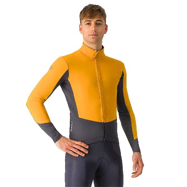 Foto van Castelli Perfetto air jacket lange mouw vivid orange/dark gray