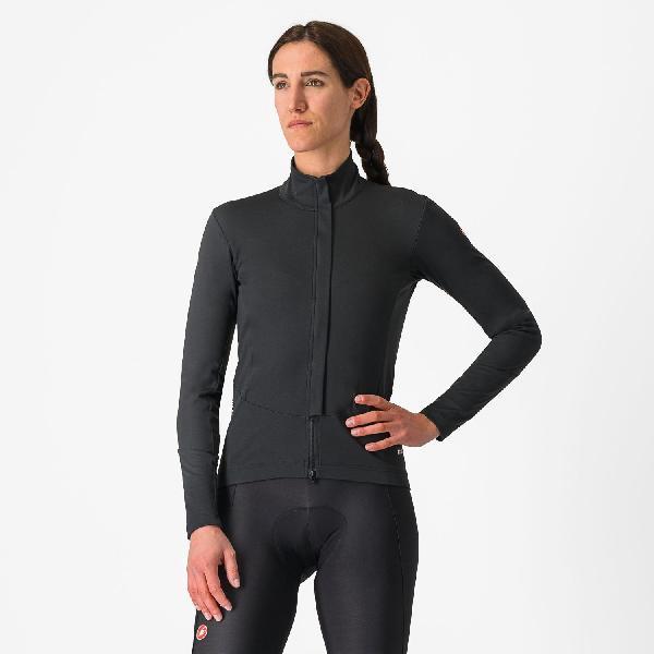 Foto van Castelli Perfetto air lange mouw fietsjack light black dames XL