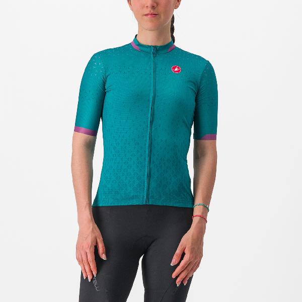 Foto van Castelli Pezzi fietsshirt korte mouw groen dames L