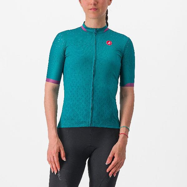 Foto van Castelli Pezzi fietsshirt korte mouw groen dames