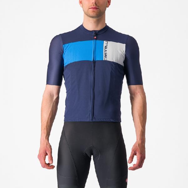 Foto van Castelli Prologo 7 fietsshirt korte mouw belgisch blauw heren XL
