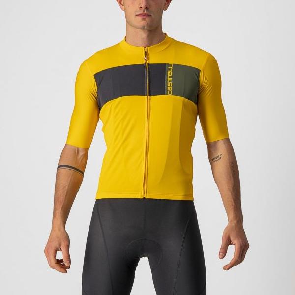 Foto van Castelli Prologo 7 fietsshirt korte mouw geel heren XXXL