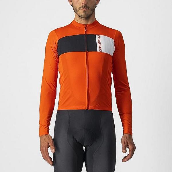 Foto van Castelli Prologo 7 fietsshirt lange mouw vuurrood heren
