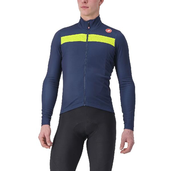 Foto van Castelli Puro 3 lange mouw fietsshirt Belgisch blauw heren M