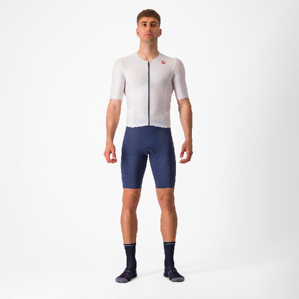 Foto van Castelli Sanremo Ultra speed suit trisuit korte mouw wit/blauw heren XXXL