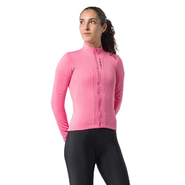 Foto van Castelli Sinergia 3 fietsshirt lange mouw rosa giro dames
