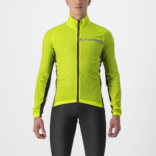 Foto van Castelli Squadra stretch fietsjack groen/geel heren