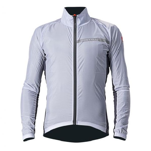 Foto van Castelli Squadra stretch fietsjack zilvergrijs heren M