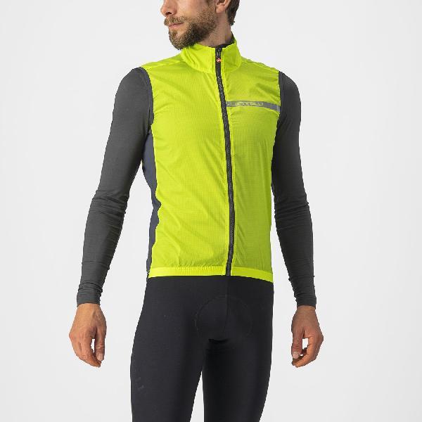 Foto van Castelli Squadra stretch mouwloos vest groen/geel heren M