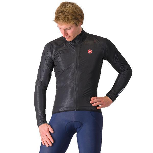 Foto van Castelli Squall shell jacket lange mouw light black/silver gray heren M