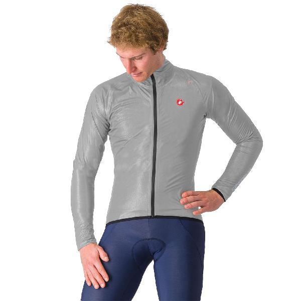 Foto van Castelli Squall shell jacket lange mouw silver gray/black heren M