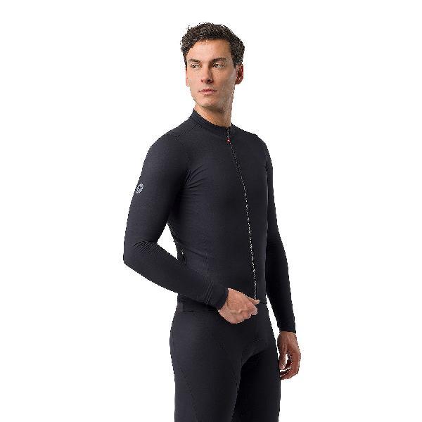 Foto van Castelli Thermowoven fietsshirt lange mouw black heren