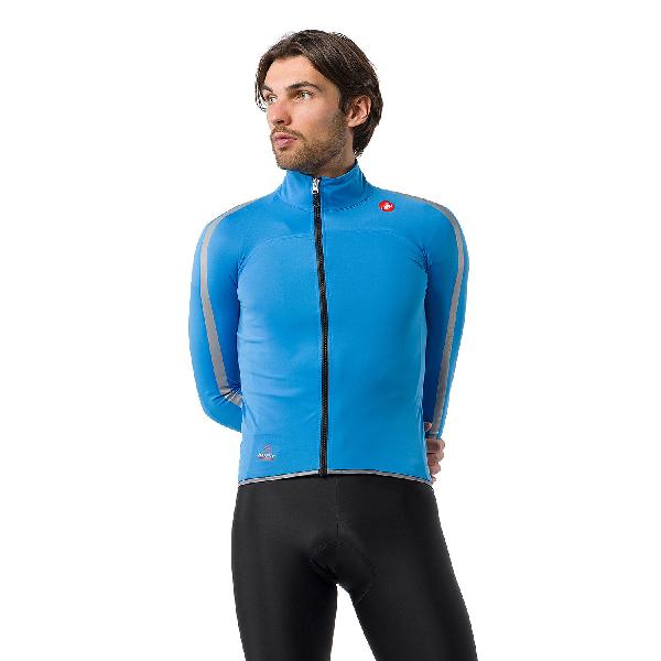 Foto van Castelli Ultra Rain Cape regenjack blue circuit/silver reflex heren