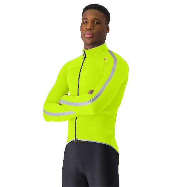 Foto van Castelli Ultra rain cape lange mouw electric lime/silver reflex