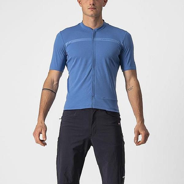 Foto van Castelli Unlimited Allroad korte mouw fietsshirt blauw heren