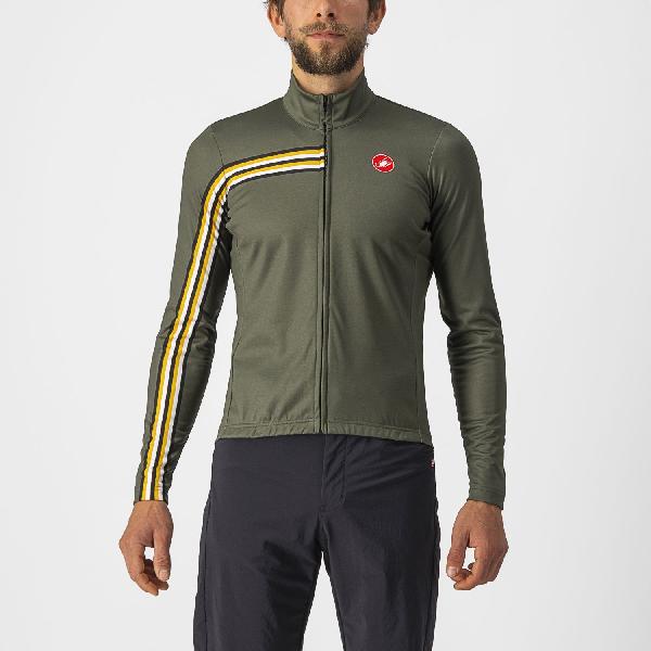 Foto van Castelli Unlimited Thermal fietsshirt lange mouw groen heren L