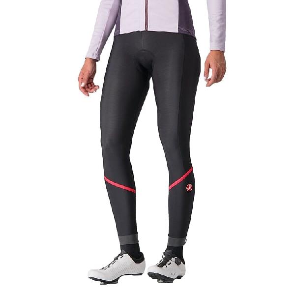 Foto van Castelli Velocissima Thermal fietsbroek lang black/hibiscus dames