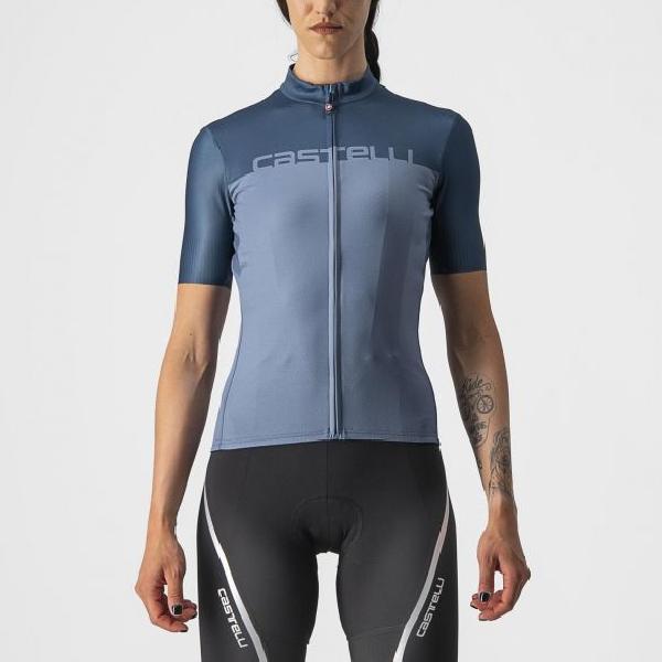 Foto van Castelli Velocissima korte mouw fietsshirt blauw dames M